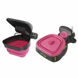 Cumpara ieftin Cleste pentru excremente caini &ndash; cleste din plastic pliabil, cu carabina, portabil, Roz