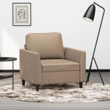 VidaXL Canapea de o persoană, cappuccino, 60 cm, piele ecologică
