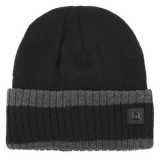 Caciula tricotata neagra cu dunga gri, captuseala fleece, barbati, CMCLASS