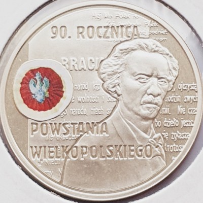 630 Polonia 10 zlote 2008 Greater Poland Uprising km 661 UNC argint foto