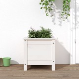 Cumpara ieftin Jardinieră de grădină, alb, 40x40x39 cm, lemn masiv de pin