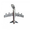 Pandantiv, jolie silver, argint 925, model avion cu zirconii, 1.7 g, 2x2 cm