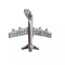 Pandantiv, jolie silver, argint 925, model avion cu zirconii, 1.7 g, 2x2 cm