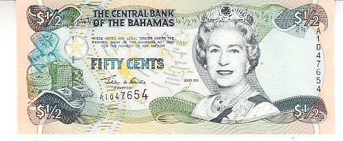 M1 - Bancnota foarte veche - Bahamas - 1/5 dolari - 2001