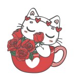 Cumpara ieftin Sticker decorativ Pisicuta, Rosu, 60 cm, 5330ST, Oem