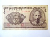 Rara! Vietnam 50 Dong 1951,bancnota din imagini la jumatate de pret