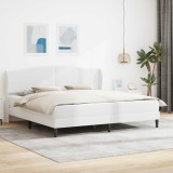 Cumpara ieftin Cadru de pat cu saltea Alb 180 x 200 cm Piele artificiala