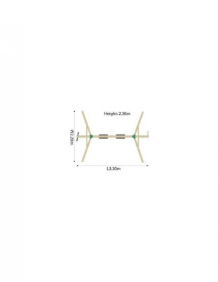 Complex de leagane cu cataratoare Gibbon pentru 4 copii din lemn tratat PLUM 27012 foto