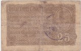 ROMANIA 25 BANI 1917 Uzata