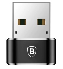 ADAPTOR Baseus Mini, USB Type-C(M) la USB 2.0(T), negru &amp;quot;CAAOTG-01&amp;quot; (timbru verde 0.18 lei) - 6953156263536 foto