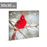 Tablou cu LED model cinteza rosie, 2 baterii AA, 30 x 30 cm