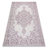 Covor COLOR 47295260 SISAL ornament, cadru bej / violet, 80x150 cm