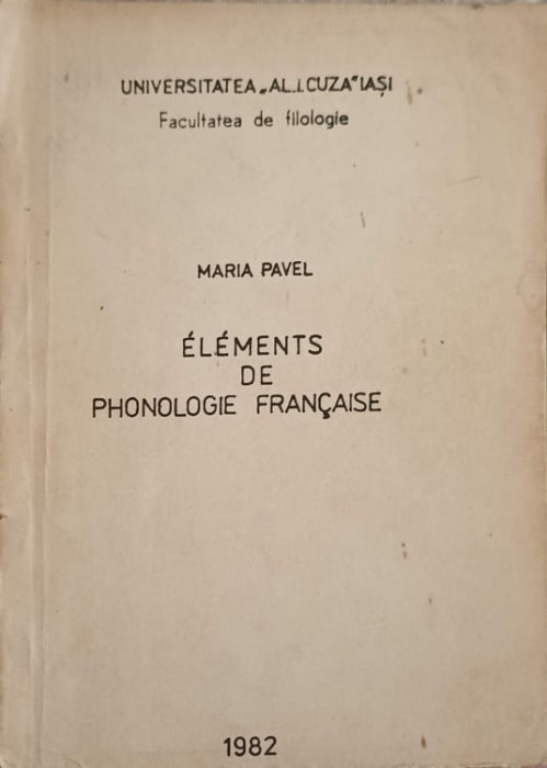 ELEMENTS DE PHONOLOGIE FRANCAISE-MARIA PAVEL-241731