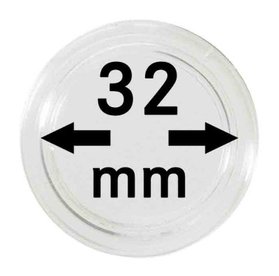 Capsule pentru monede - 10 buc. in cutie - 32 mm dimensiune intrare foto