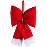 Fundita Craciun catifea rosie blanita alba cm 18 x 6 x 28 H