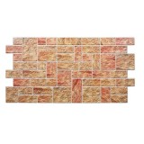 Panou decorativ, PVC, model piatra 3D, nuante maro rosiatic, 96x48.5 cm GartenVIP DiyLine, Artool