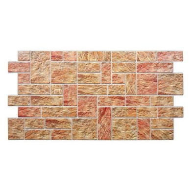 Panou decorativ, PVC, model piatra 3D, nuante maro rosiatic, 96x48.5 cm GartenVIP DiyLine foto