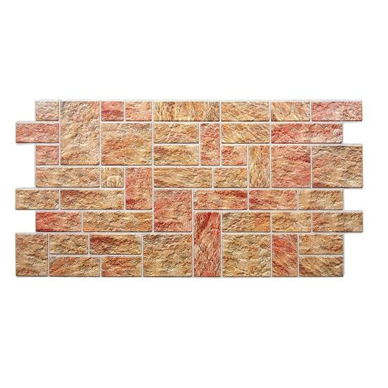 Panou decorativ, PVC, model piatra 3D, nuante maro rosiatic, 96x48.5 cm GartenVIP DiyLine