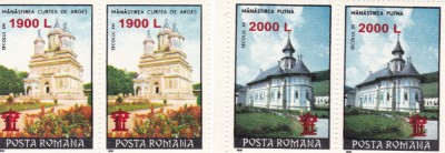 ROMANIA 2000 LP 1508 MANASTIRI 91 SUPRATIPAR PERECHE SERII MNH foto