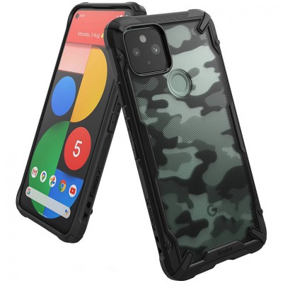 Husa Plastic - TPU Ringke Fusion X Design Camo pentru Google Pixel 5, Neagra FXGG0016 foto