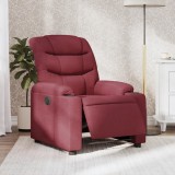 VidaXL Fotoliu rabatabil electric, roșu vin, material textil