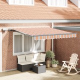 VidaXL Marchiză manuală retractabilă cu dungi multicolore LED 300x250 cm