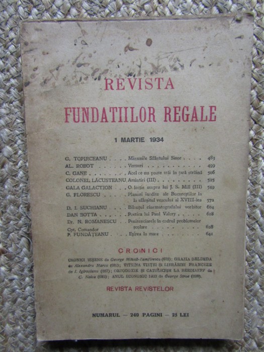 Revista Fundatiilor Regale Anul I MARTIE 1934 Nr. 3