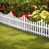 Set 4 panouri de gard decorativ gradina, flexibil, PVC, set 4 x 60x33 cm, alb Household NewTrend