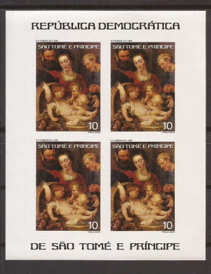 S. TOME E PRINCIPE 1977 PICTURA RUBENS ( bloc nedantelat) MNH foto