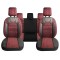 Set Huse Scaune Auto Panda Kas, material textil cu piele ecologica, cu fermoare pentru bancheta rabatabila, visiniu cu negru, 11 piese Automobile ProT