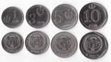 KYRGYZSTAN █ SET DE MONEDE █ 1 + 3 + 5 + 10 Som █ 2008-2009 █ UNC