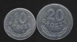POLONIA Lot / 2buc - 10 + 20 GROSZY 1977