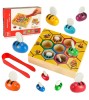 Jucarie dexteritate si asociere din lemn Montessori, Stupul cu albine si faguri, Oem