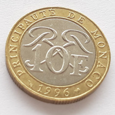 411. Moneda Monaco 10 francs 1996 (tiraj 250.000 buc)