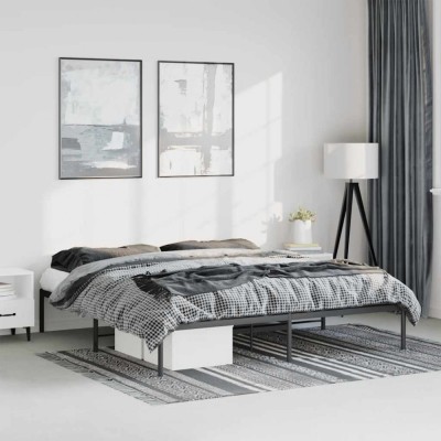 vidaXL Cadru pat metalic, negru, 183x213 cm 350851 foto