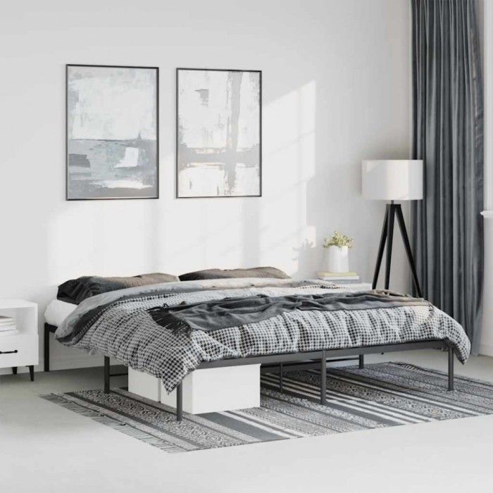 vidaXL Cadru pat metalic, negru, 183x213 cm 350851