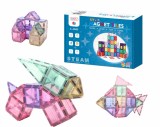 Cumpara ieftin Set de constructie magnetic, 72 piese, Magnetic Tiles, pastel de forme geometrice diferite, 2D, 3D