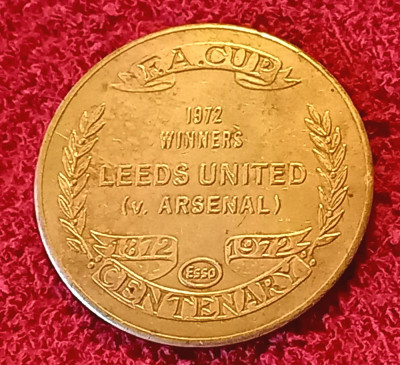 Moneda de colectie-fotbal-Aniversare 100 ani-finala LEEDS-ARSENAL(1872-1972) foto