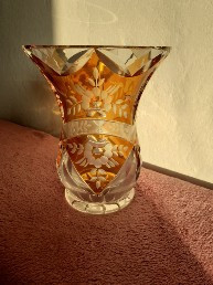 Vaza cristal galben foto