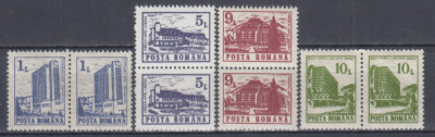 ROMANIA 1991 LP 1257 HOTELURI SI CABANE I FARA FILIGRAN PERECHE SERII MNH foto