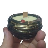 Lum&acirc;nare parfumată handmade Vanilla &ndash; recipient decorativ, fitil din lemn, 120 g