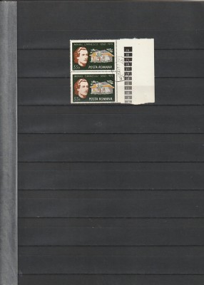 125 ANI DE LA NASTEREA LUI EMINESCU ( LP 880 ) 1975 OBLITERATA PERECHE foto