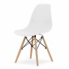 Scaun Mercaton Acerenza, Stil Scandinav cu Picioare din Lemn de Fag, Cadru Metalic, Sezut PP, Maxim 120 Kg, 46 x 54 x 82 cm, Alb