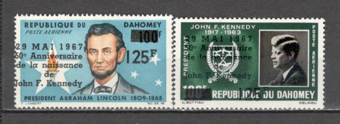 Dahomey.1967 Posta aeriana:50 ani nastere J.F.Kennedy-supr. MD.45