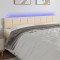 Tablie de pat cu LED, crem, 180x5x78/88 cm, textil GartenMobel Dekor