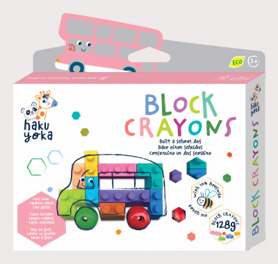 Creioane cerate interconectabile Block Crayons - Autobuz Scolar, Haku Yoka foto