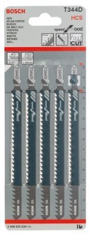 Bosch Set 5 Panze ferastrau vertical Precision for Wood, T 344D, 152mm - 3165140264174 foto