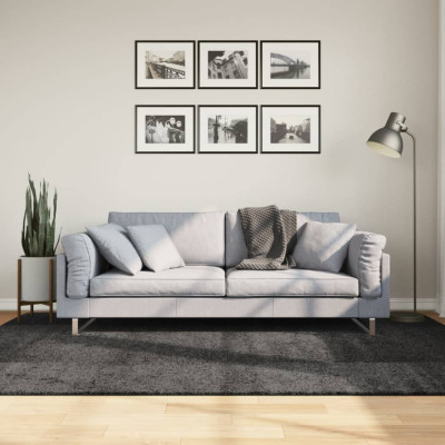 vidaXL Covor pufos &amp;quot;PAMPLONA&amp;quot; fire &amp;icirc;nalte antracit modern 160x230 cm foto