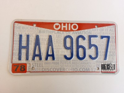 Ohio Inmatriculare USA original, decor de perete foto