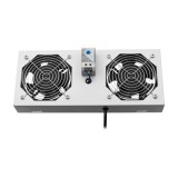 Cumpara ieftin Modul 2 ventilatoare pentru rack SBW/EXIP55 19', cu termostat, RAL 7035 - ASYTECH Networking ASY-FAN-EXIP55-THM-2F